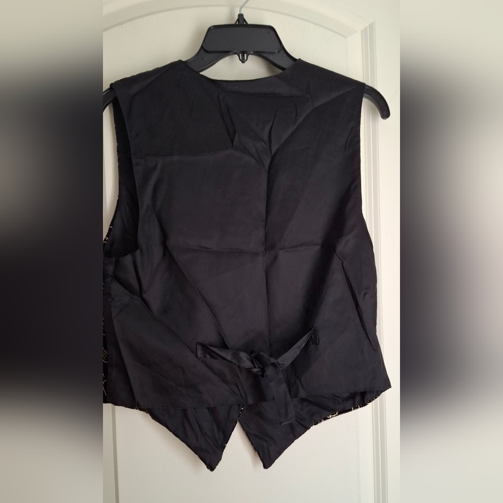 Clio vintage corduroy black/golden vest size   s/m‎ luxury night out custom - Picture 3 of 8
